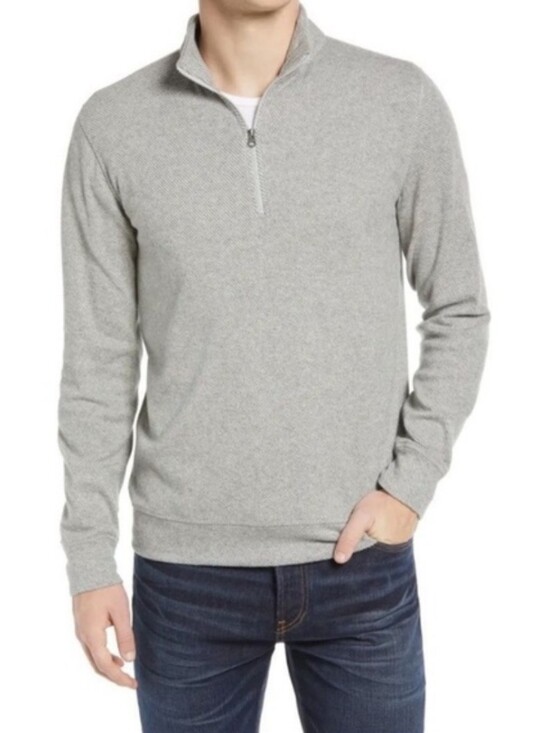 Faherty Other - Faherty Legend Sweater Sweatshirt Organic Cotton Quarter Zip Fossil Grey Twill L